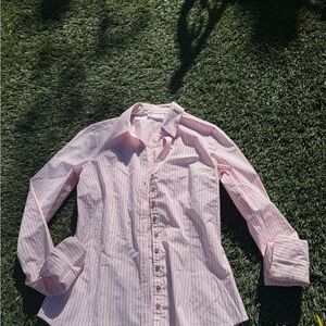 Pink and White Striped Shirt
